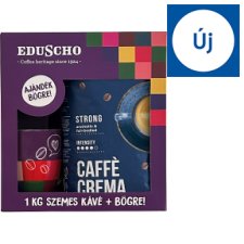 Eduscho Caffè Crema Strong szemes, pörkölt kávé 1000 g + ajándék bögre