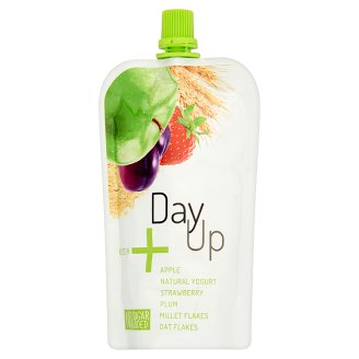 Day Up alma püré natúr joghurttal, eperrel, szilvával és gabonafélékkel 120 g