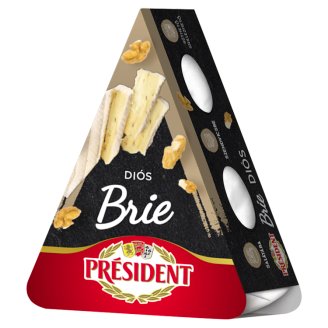 Président Brie fehér nemespenésszel érlelt, diós, zsírdús, lágy sajt 125 g