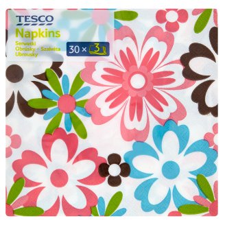 Tesco szalvéta 3 rétegű 33 cm 30 db