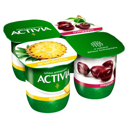 Danone Activia élőflórás meggyes és ananászos joghurt 4 x 125 g (500 g)
