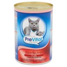 PreVital Can Complete Food for Adult Cats with Beef and Liver 415 g