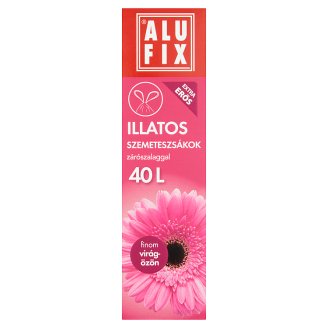 Alufix 40 literes finom virágözön illatú szemeteszsákok zárószalaggal 12 db