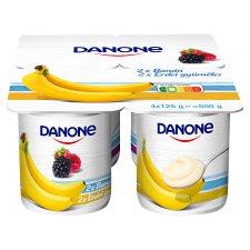 Danone Könnyű és Finom banánízű és erdei gyümölcsízű élőflórás zsírszegény joghurt 4 x 125 g (500 g)