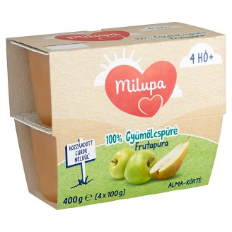 Milupa Frutapura alma-körte gyümölcspüré 4 hónapos kortól 4 x 100 g