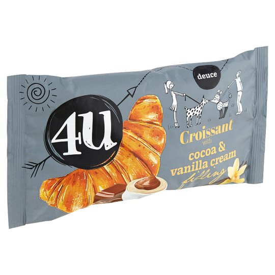 4U croissant kakaó és vanília krémmel 80 g