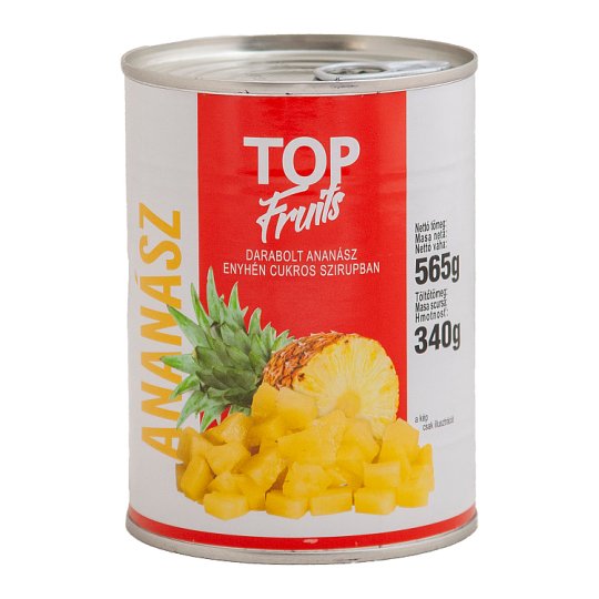 TOP FRUITS ananász darabolt enyhén cukros szirupban 565g