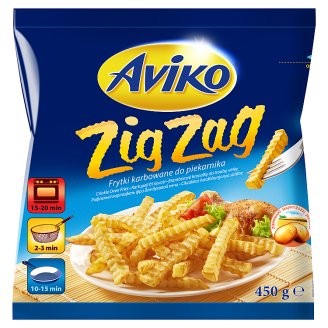 Aviko Zig Zag elősütött és gyorsfagyasztott cikcakkos hasábburgonya sütőbe 450 g