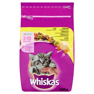 Whiskas Junior teljes értékű állateledel junior macskák számára csirkehússal 300 g