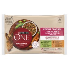 Purina One Mini Weight Control/Steril pulykával és csirkével nedves kutyaeledel 4 x 85 g (340 g)