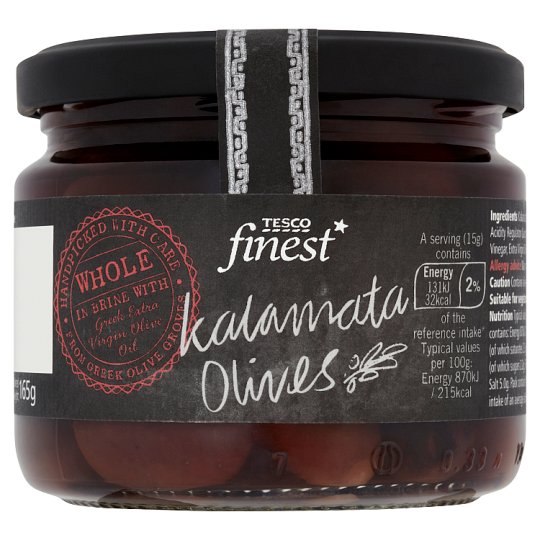 Tesco Finest Whole Kalamata Olives with Extra Virgin Olive Oil 285 g