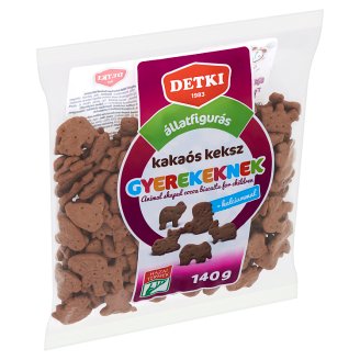 Detki állatfigurás kakaós keksz gyerekeknek kalciummal 140 g
