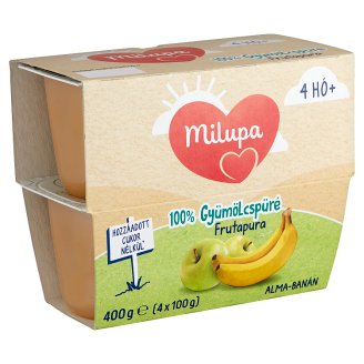 Milupa Frutapura alma-banán gyümölcspüré 4 hó+ 4 db 400 g