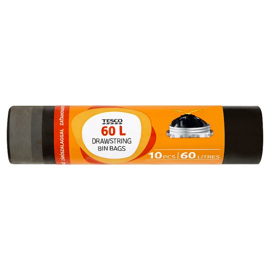 Tesco szemeteszsák zárószalaggal 60 l 10 db