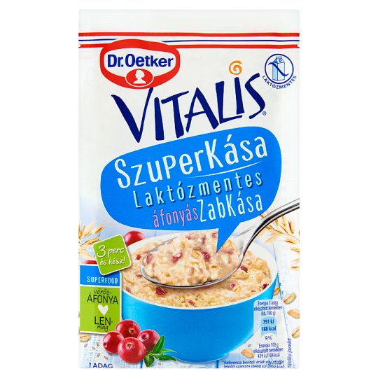Dr. Oetker Vitalis Szuperkása laktózmentes áfonyás zabkása alappor 55 g