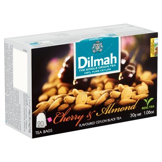 Dilmah ceylon fekete tea cseresznye és mandula ízesítéssel 20 filter 30 g