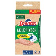 Spontex Goldfinger Natural Latex Disposable Gloves M/L 12 pcs