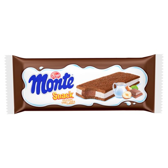 Zott Monte Snack Sponge Cake With a Creamy Filling of Milk, Chocolate and Hazelnuts 29 g