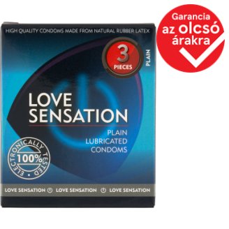 Love Sensation extra adag síkosítóval ellátott, sima óvszer 3 db