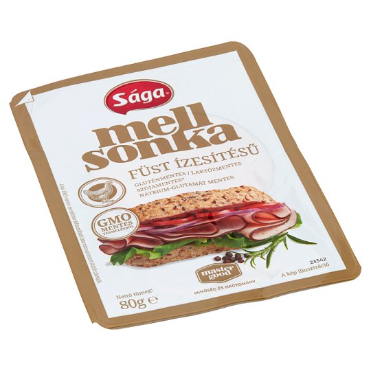 Sága Sliced Smoke Flavoured Breast Ham 80 g