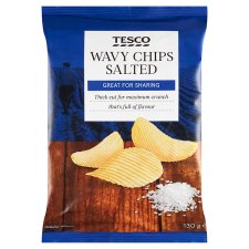 Tesco sós hullámos burgonyachips 130 g 