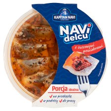 Kapitan Navi szeletelt, pácolt heringfilé hagymával, uborkával és paprikával, növényi olajban 200 g