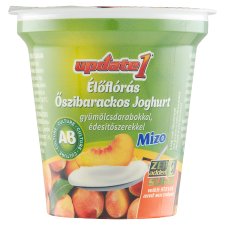 Mizo Update 1 élőflórás őszibarackos joghurt gyümölcsdarabokkal, édesítőszerekkel 125 g