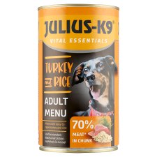 Julius K-9 Vital Essentials teljes értékű eledel felnőtt kutyák részére pulykával és rizzsel 1240 g