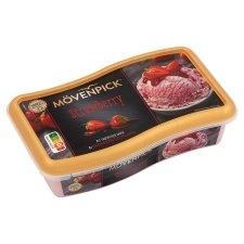 Mövenpick Strawberry Fruit Ice Cream with Strawberry Pieces and Cream Flavored Ice Cream 850 ml