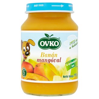 Ovko glutén- és tejszármazékmentes banán mangóval bébidesszert 5 hónapos kortól 190 g