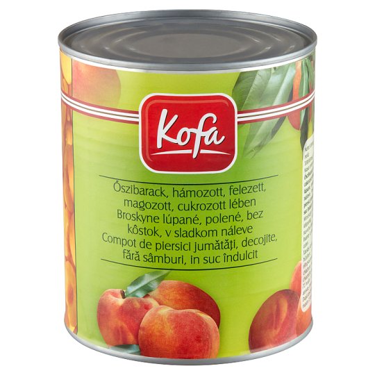 Kofa Premium Peeled, Halved, Pitted Peach in Syrup 820 g