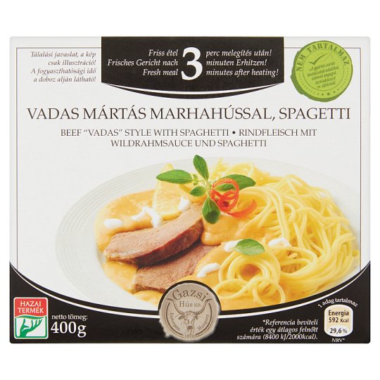 Gazsi spagetti vadas mártás marhahússal 400 g