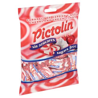 Pictolin cseresznye ízesítésű, tejszínes cukormentes cukorka édesítőszerrel 65 g