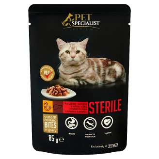 Tesco Pet Specialist Premium eledel felnőtt, ivartalanított macskáknak csirkével és májjal 85 g