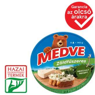 Medve zöldfűszeres kenhető, félzsíros ömlesztett sajt 8 db 140 g