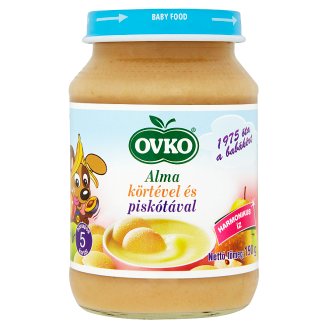 Ovko gluténtartalmú alma körtével és piskótával bébidesszert 5 hónapos kortól 190 g
