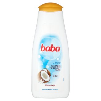 Baba családi sampon és balzsam 2in1 száraz és töredezett hajra kókuszolajjal 400 ml