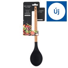 Go Cook Acacia & Silicone Black Spoon