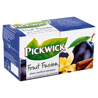 Pickwick Fruit Fusion gyümölcstea a szilva, a vanília és a fahéj ízével 20 filter 40 g