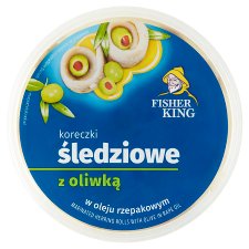 Fisher King Marinated Herring Rolls with Olive in Rape Oil 150 g