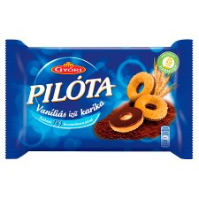 Győri Pilóta Vanilla Rings with Cocoa Milk Coating 150 g