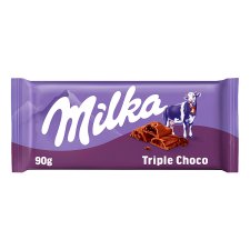 Milka Triple alpesi tej felhasználásával készült tejcsokoládé kakaós krémmel 90 g