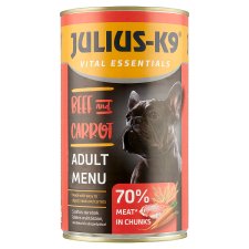 Julius K-9 Vital Essentials teljes értékű eledel felnőtt kutyáknak marhával és sárgarépával 1240 g