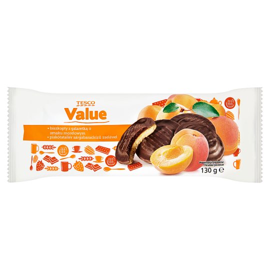 Tesco Value Sponge Biscuit with Apricot Flavoured Jelly 130 g Tesco