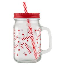 Tesco Candy Cane Jar with Straw