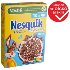 Nestlé Nesquik Alphabet betű formájú, kakaós ízű, ropogós gabonapehely vitaminokkal 325 g