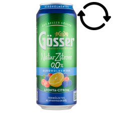 Gösser Natur Zitrone áfonya-citrom ízű alkoholmentes sörital 0,0% 500 ml 