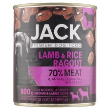 Jack Complete Food for Adult Dogs of All Breeds with Lamb and Rice 800 g