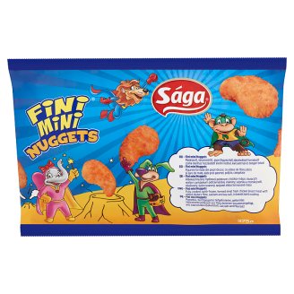 Sága Fini Mini Nuggets panírozott, készresütött, gyorsfagyasztott csirke mellhús 375 g
