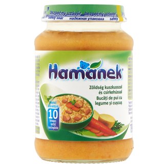 Hamánek zöldség kuszkusszal és csirkehússal bébiétel 10 hónapos kortól 190 g
